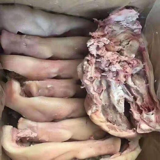 杭州猪头肉冷冻批发 半成品冷冻去骨猪头肉毛重十六七斤一箱