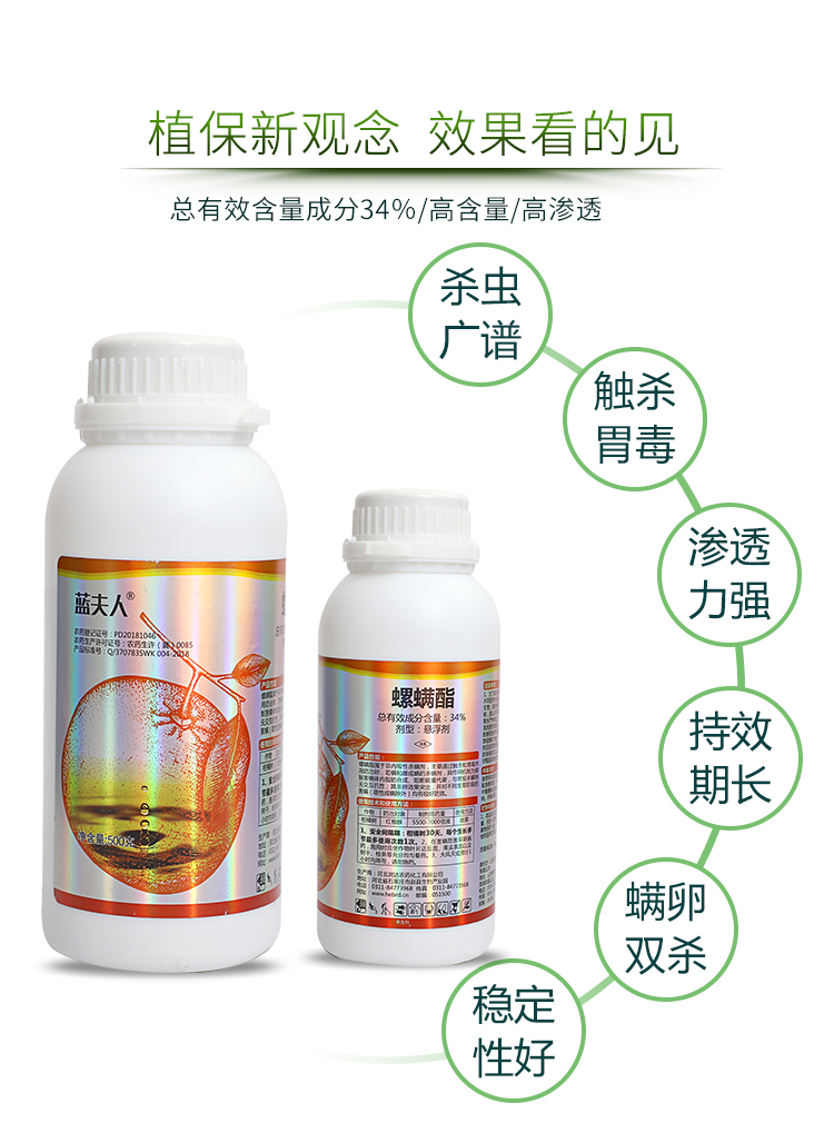 34%螺螨酯红蜘蛛专用药柑橘果树月季花卉蔬菜农药杀虫杀螨剂