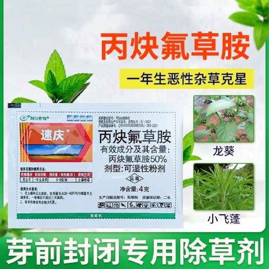 速庆 50%丙炔氟草胺大豆田播后苗前马齿苋藜铁苋菜杂草除草