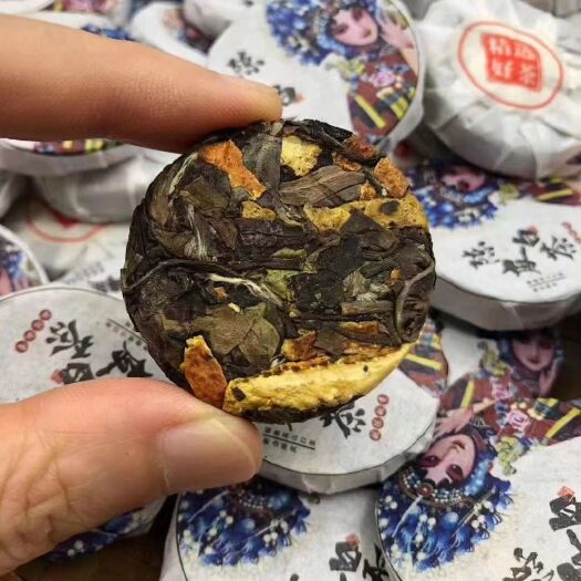 福安市陈皮白茶戏曲陈皮白茶寿眉白茶小圆饼500g散装一饼一泡源头厂