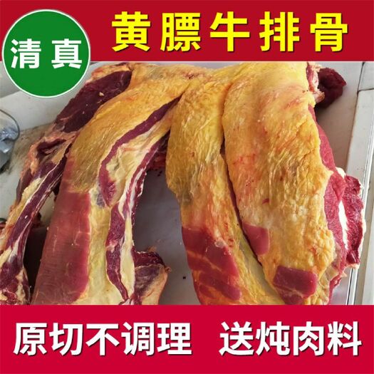 漯河黄膘牛排骨4斤新鲜现切速冻黄牛肋排骨偏瘦散养包邮
