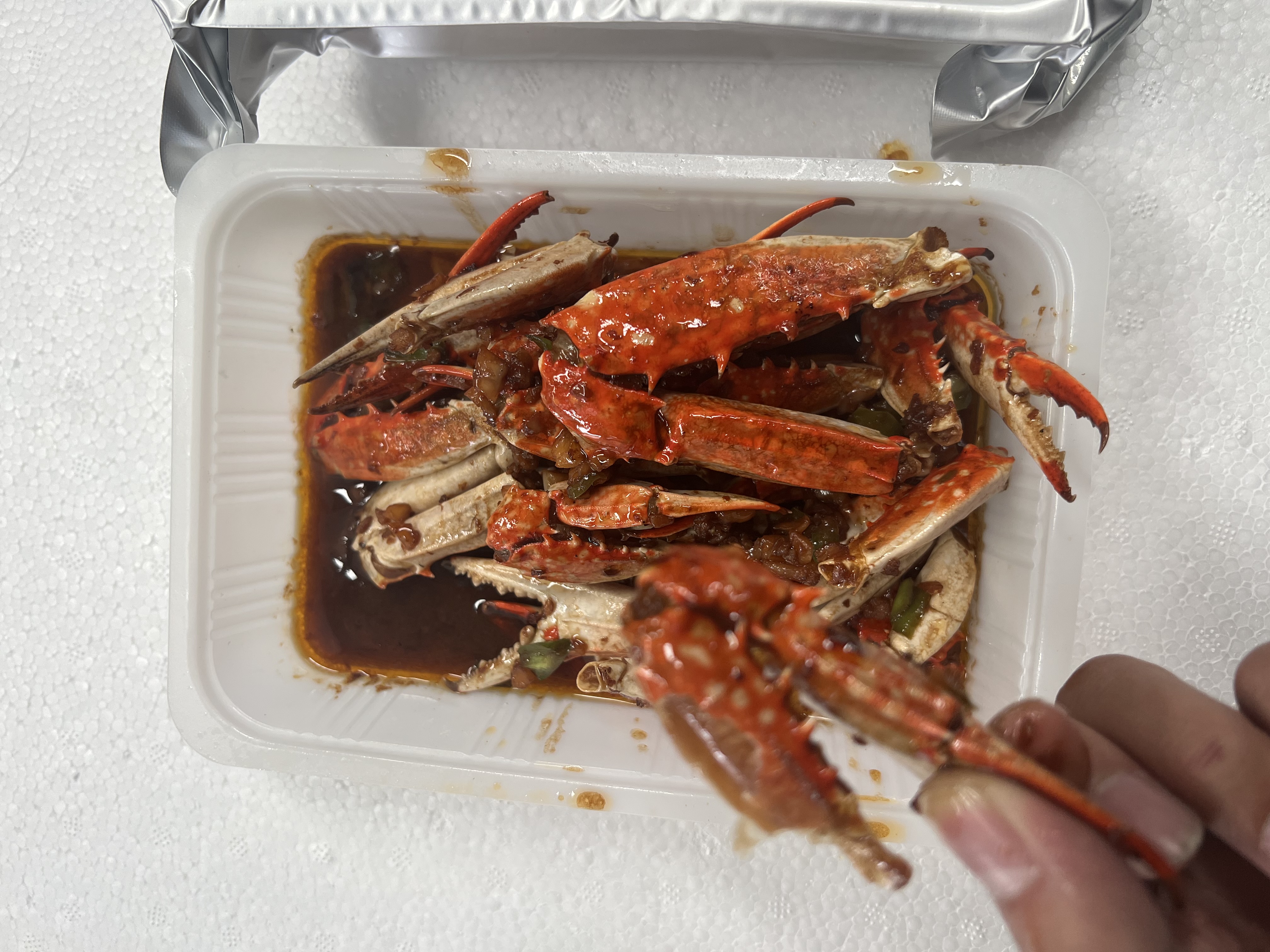 麻辣蟹钳预制菜新鲜冷冻梭子蟹大钳酒店餐馆宵夜推荐菜品/食材商