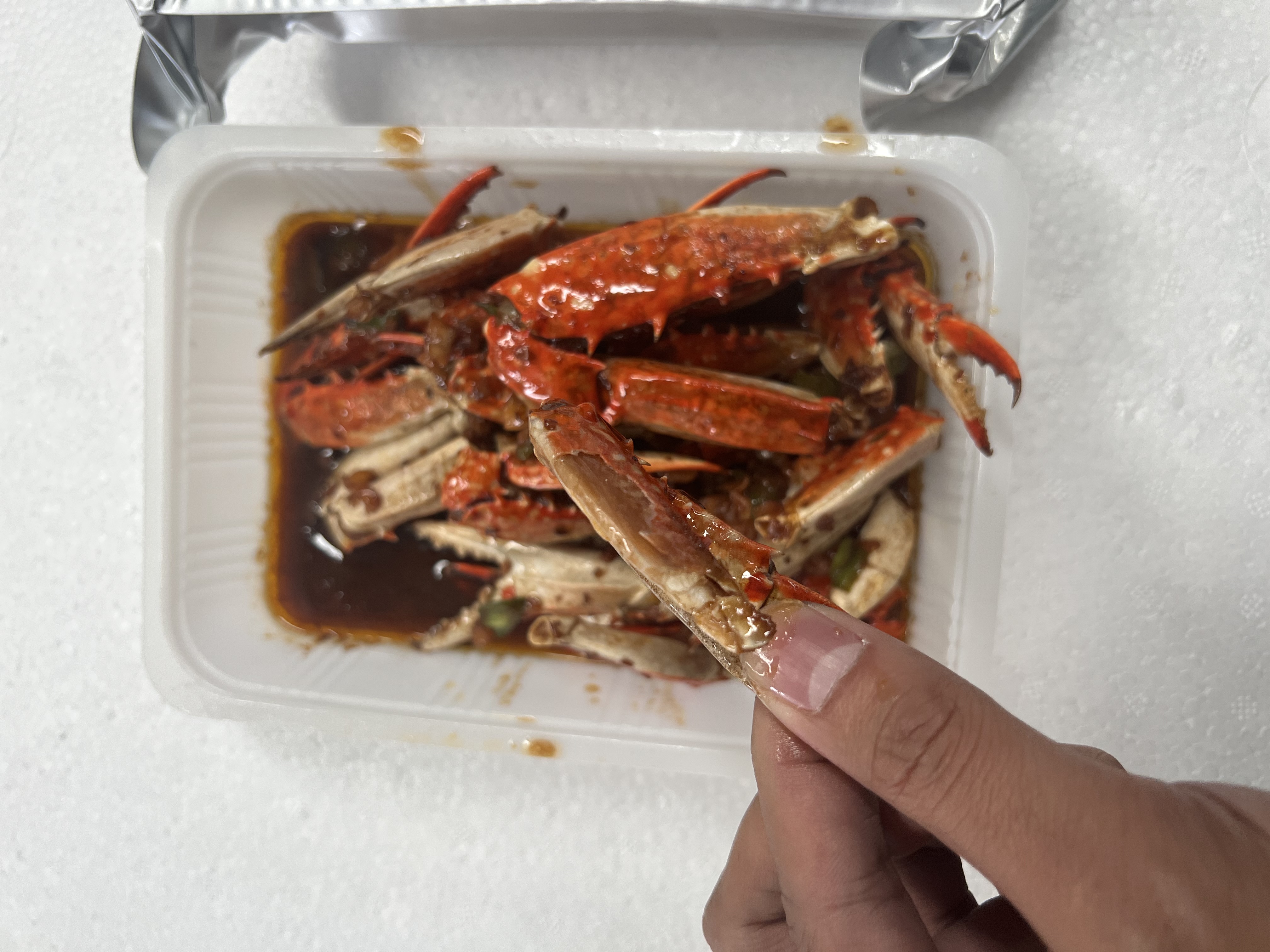 麻辣蟹钳预制菜新鲜冷冻梭子蟹大钳酒店餐馆宵夜推荐菜品/食材商