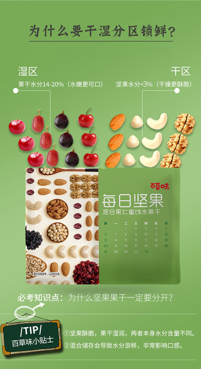 百草味每日?qǐng)?jiān)果50g 箱規(guī)56 健康混合干果仁堅(jiān)果休閑小零食