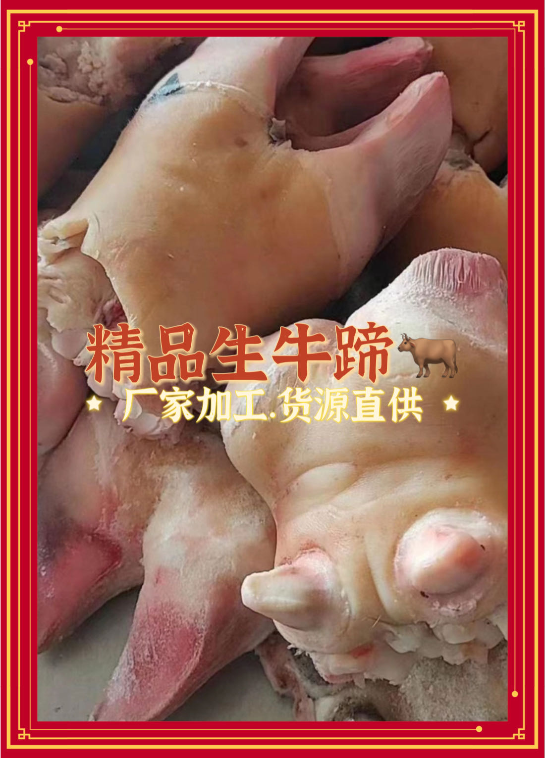 精品新鲜生牛蹄，肉厚肉厚，超靓。一手加工，货源直联。