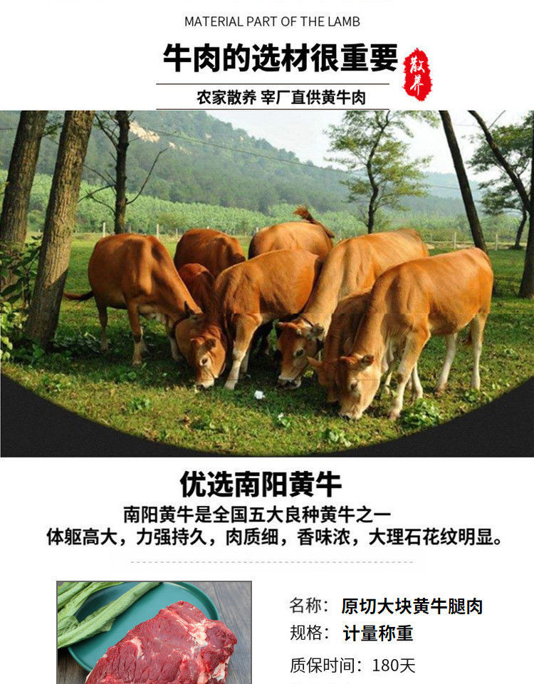 新鮮牛腿肉4斤原切速凍黃牛肉農(nóng)家散養(yǎng)黃牛肉不調(diào)理清真包郵