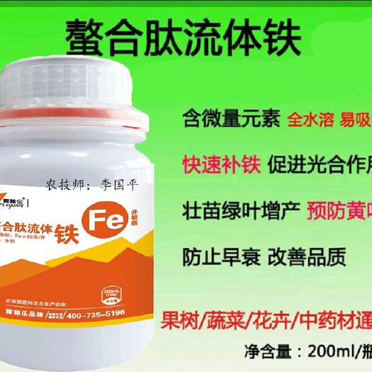 晴隆县铁肥预防黄叶早衰品质下降提高产量改善果实品质增强光合作用抗逆