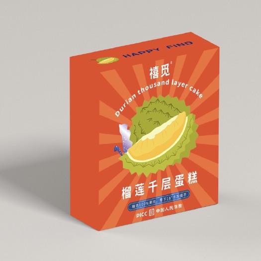 龙口市4.0-PICC版榴莲千层蛋糕6寸450克，整车提价