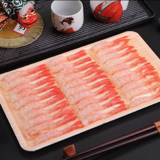 北极 甜虾刺身甜虾凤尾虾生吃解冻即食去头去壳甜虾刺身拼盘料理