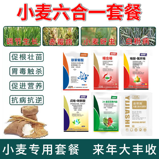 周口小麦增产专用套餐一喷三防杀虫杀菌防病营养增产锈病蚜虫农药批发