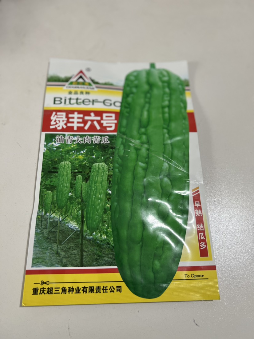 华容县绿丰六号油青大肉苦瓜种子喜温耐热耐肥瓜皮绿色长20-30厘米