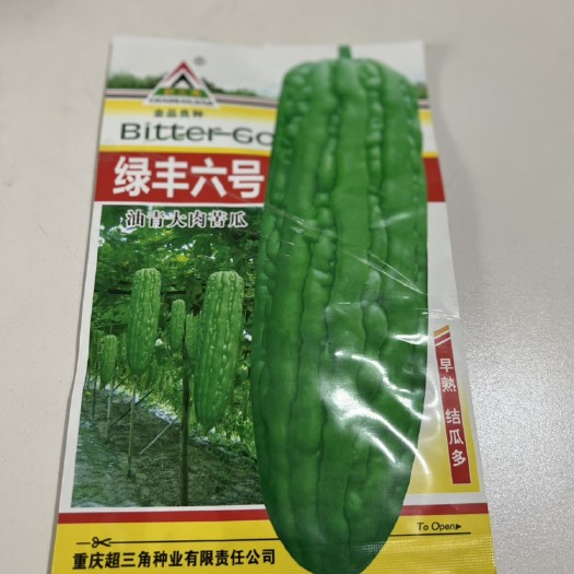 华容县绿丰六号油青大肉苦瓜种子喜温耐热耐肥瓜皮绿色长20-30厘米