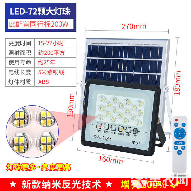 太阳能灯家用庭院灯户外农村大门口照明灯太阳能灯