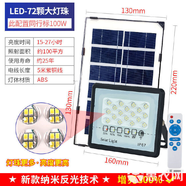 太阳能灯家用庭院灯户外农村大门口照明灯太阳能灯