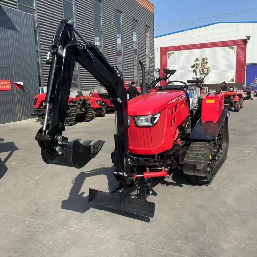 曲阜市100馬力履帶旋耕機(jī)加挖機(jī) 120馬力水旱兩用履帶旋耕機(jī)