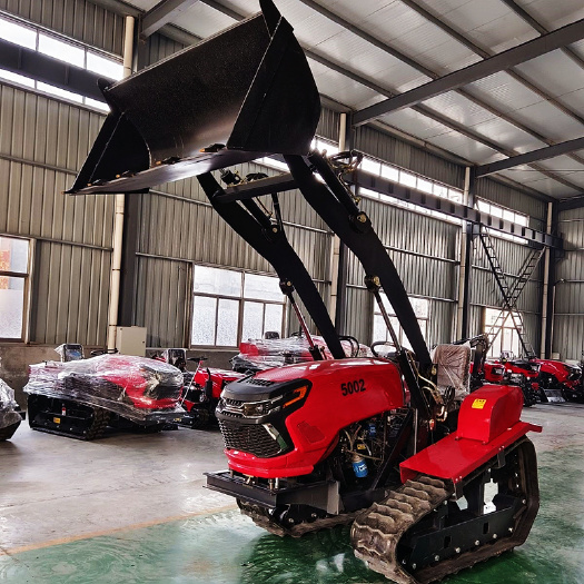 曲阜市四缸履帶旋耕機(jī)加裝載鏟斗 履帶旋耕機(jī)加挖機(jī) 水旱兩用旋耕機(jī)