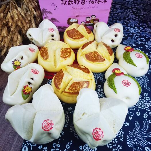 烟台】胶东手工花饽饽馍馍花式馒头面食 金玉满堂礼盒32