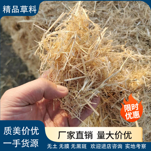 仙桃市草场直供饲用稻草牛羊马骡草饲料优质稻草二遍柔丝除尘精品柔丝稻