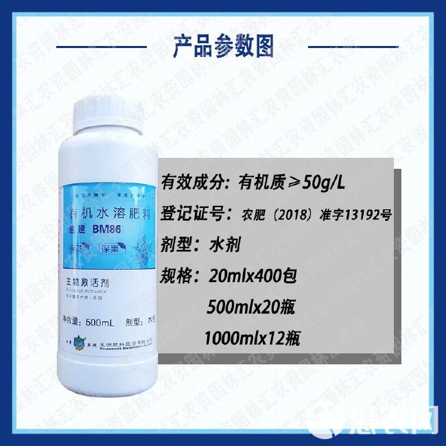 五洲速建BM86海藻素叶面肥柑橘芒果水溶肥料叶面肥座果预防畸