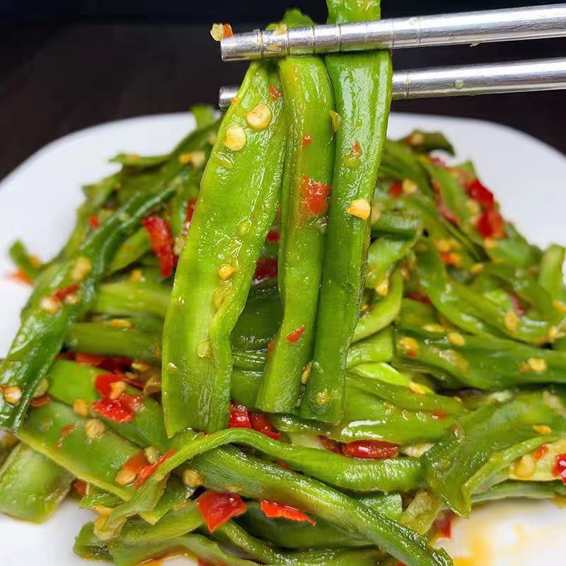 茶油剁椒贡菜5斤/包，湖南特产工厂直销，地摊农贸市场批发专用