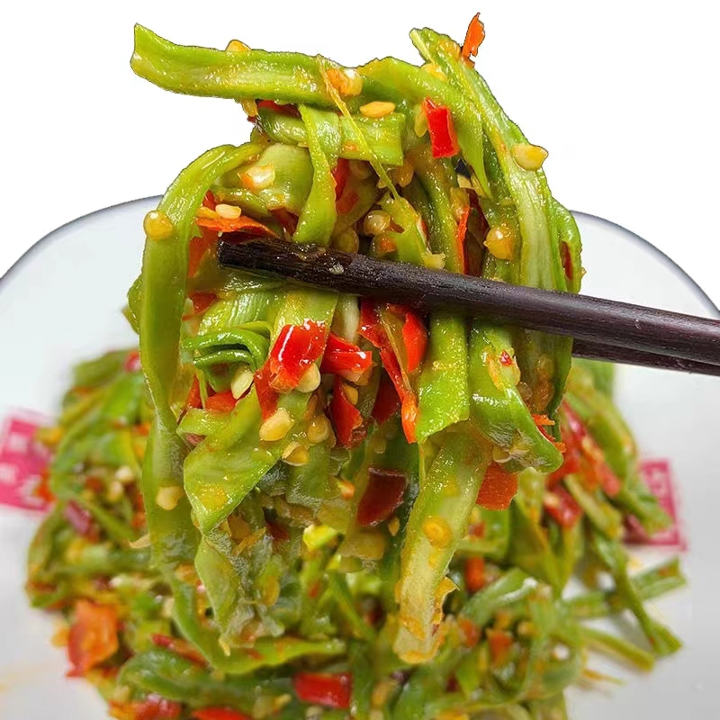 茶油剁椒贡菜5斤/包，湖南特产工厂直销，地摊农贸市场批发专用