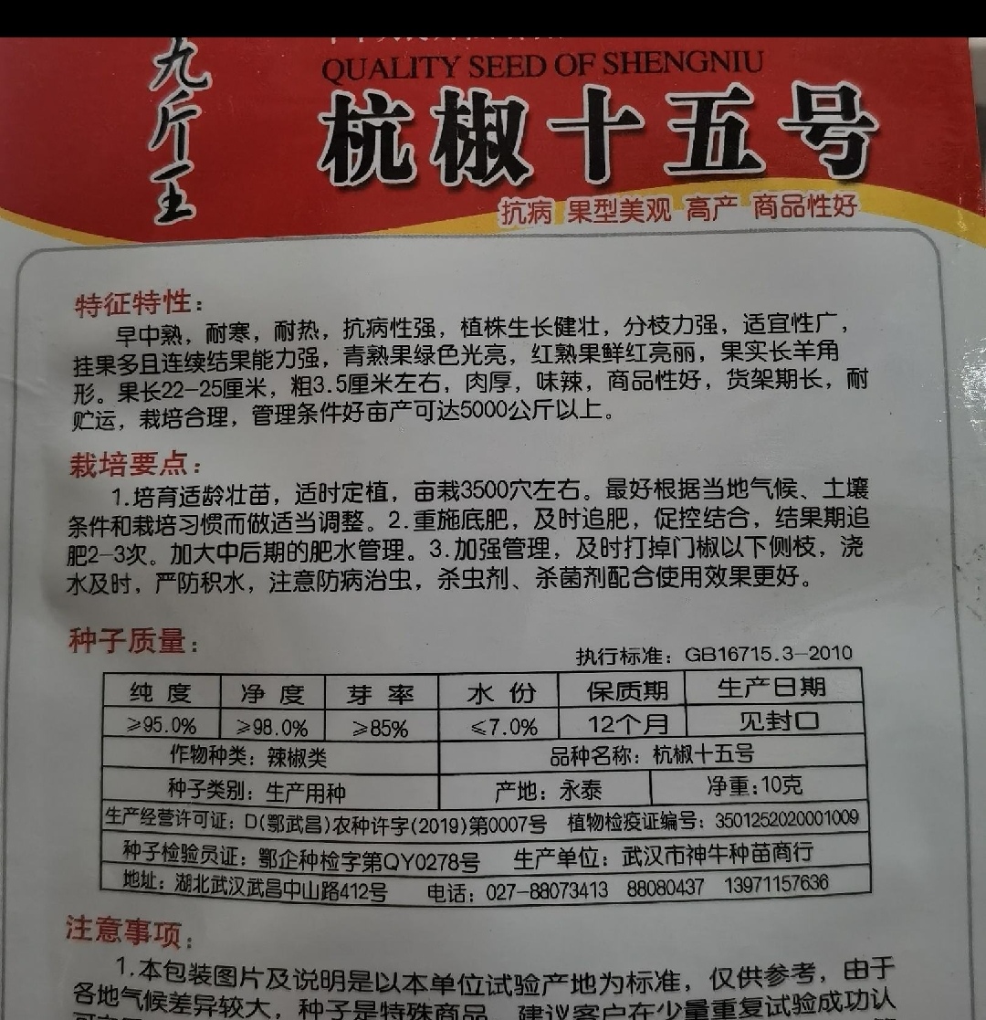 杭椒十五號(hào)杭椒種子中早熟耐熱耐寒抗病農(nóng)家庭院種植蔬菜種子