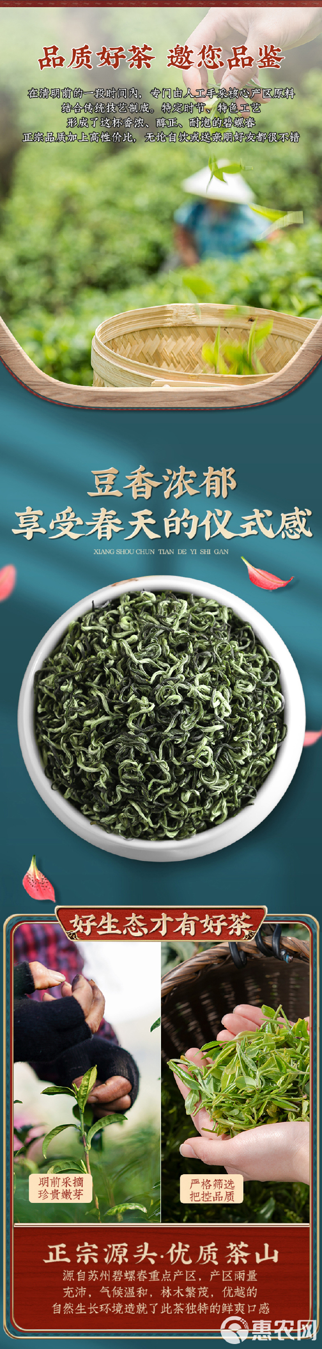 碧螺春2024新茶明前春茶兰花果香茶叶浓香型苏州绿茶500g