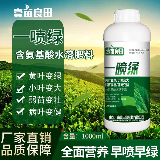 扶沟县一喷绿黄叶枯死变绿含氨基酸通用蔬菜花卉叶绿素微量元素叶面肥