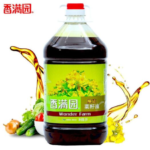 阜阳益海嘉里金龙鱼公司出品香满园纯正菜籽油5L/桶
