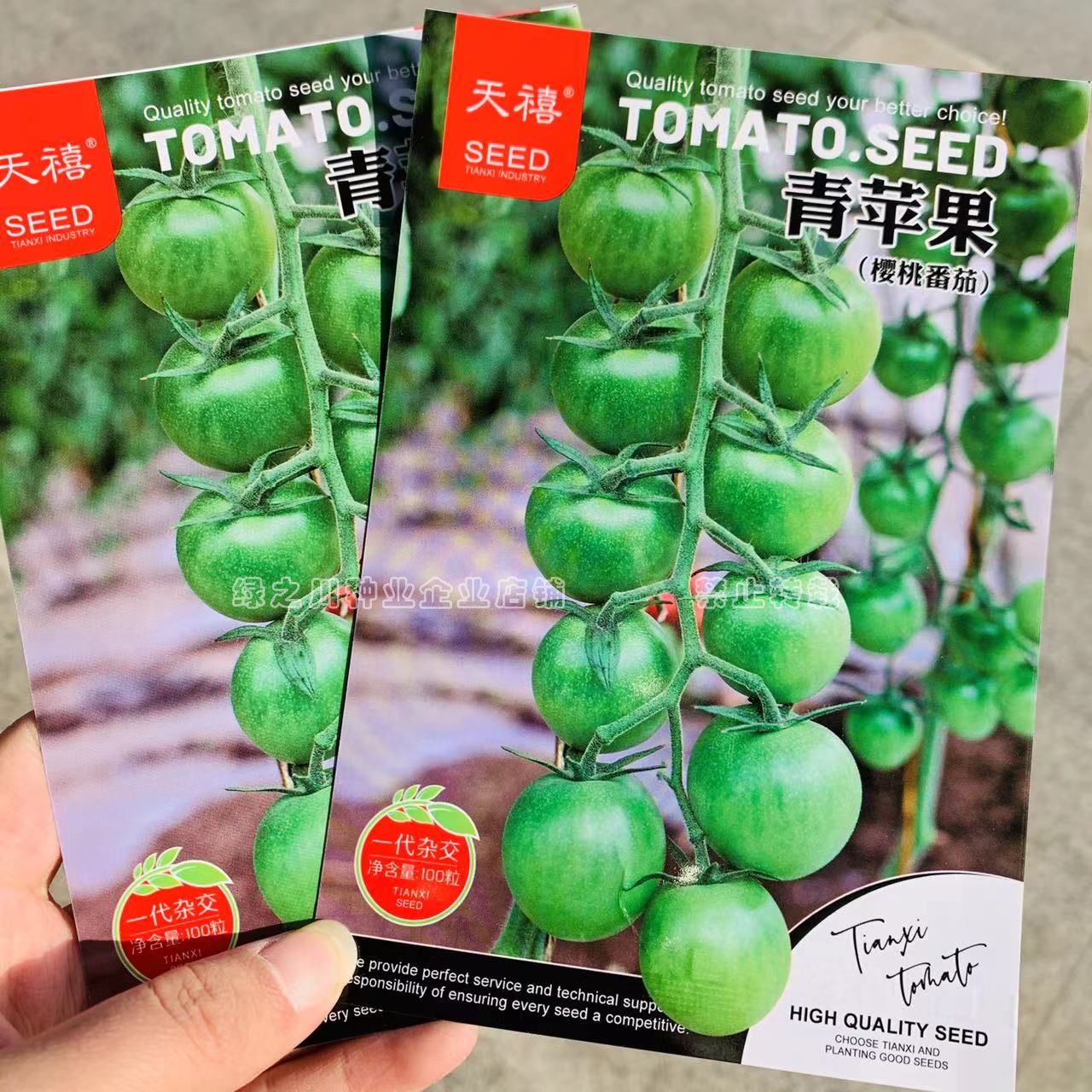 青苹果番茄种子酸甜浓郁特色小番茄种籽樱桃番茄种子绿色小番茄籽