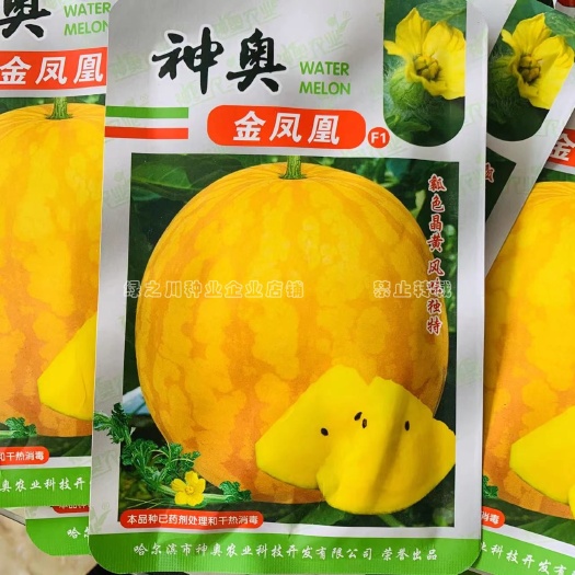 金凤凰西瓜种子黄皮黄肉西瓜种子糖度高皮薄高圆形礼品西瓜种籽