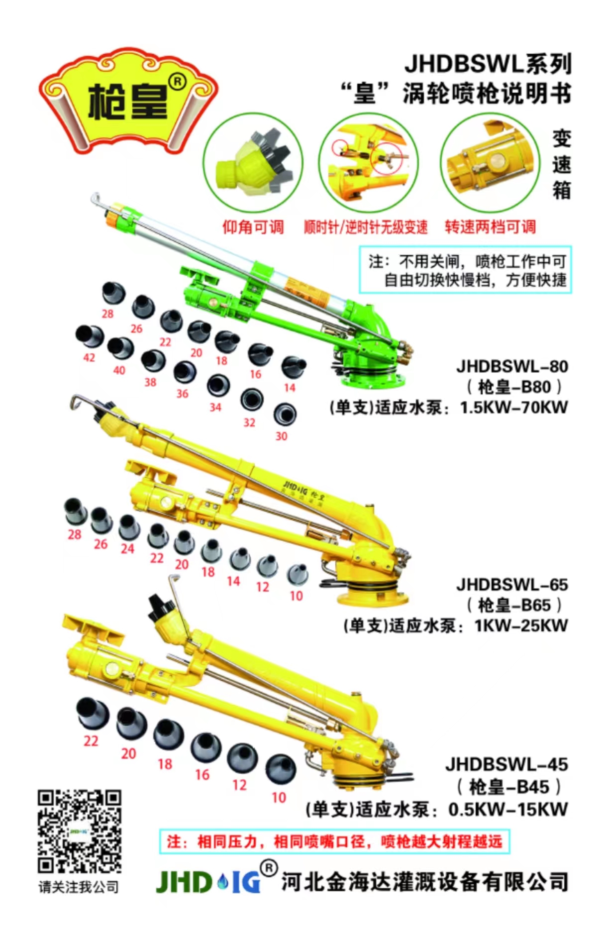 喷灌浇地设备，50型55型涡轮增压喷枪喷灌机射程远雾化好