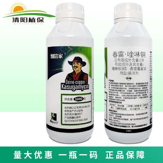 临沂细管家春雷喹啉铜黄瓜细菌性角斑病农药杀菌剂春雷霉素喹啉铜