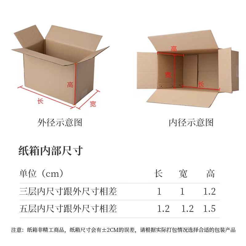 紙箱定制三層五層正長方形紙箱子快遞打包搬家硬紙箱批發(fā)特硬紙箱