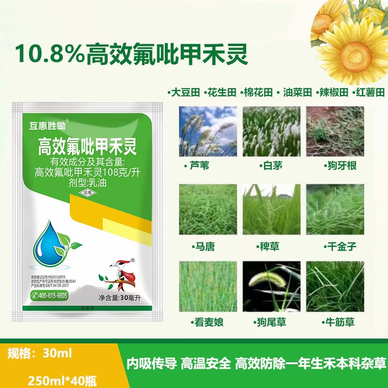 郑州10.8%高效氟吡甲禾灵盖草能除茅草芦苇等尖叶草包邮