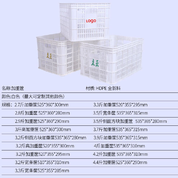 立亚2.7斤2.9斤3斤蔬菜框 塑料框胶框 加重塑料周转筐