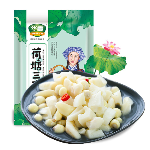 洪湖市洪湖特产荷塘三宝450g 洪湖莲藕洪湖菱角洪湖嫩莲米