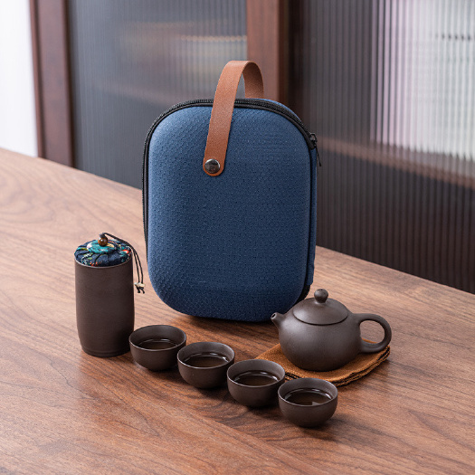 德化县创意便携式高档紫砂旅行茶具套装商务活动礼品批发伴随手礼定制