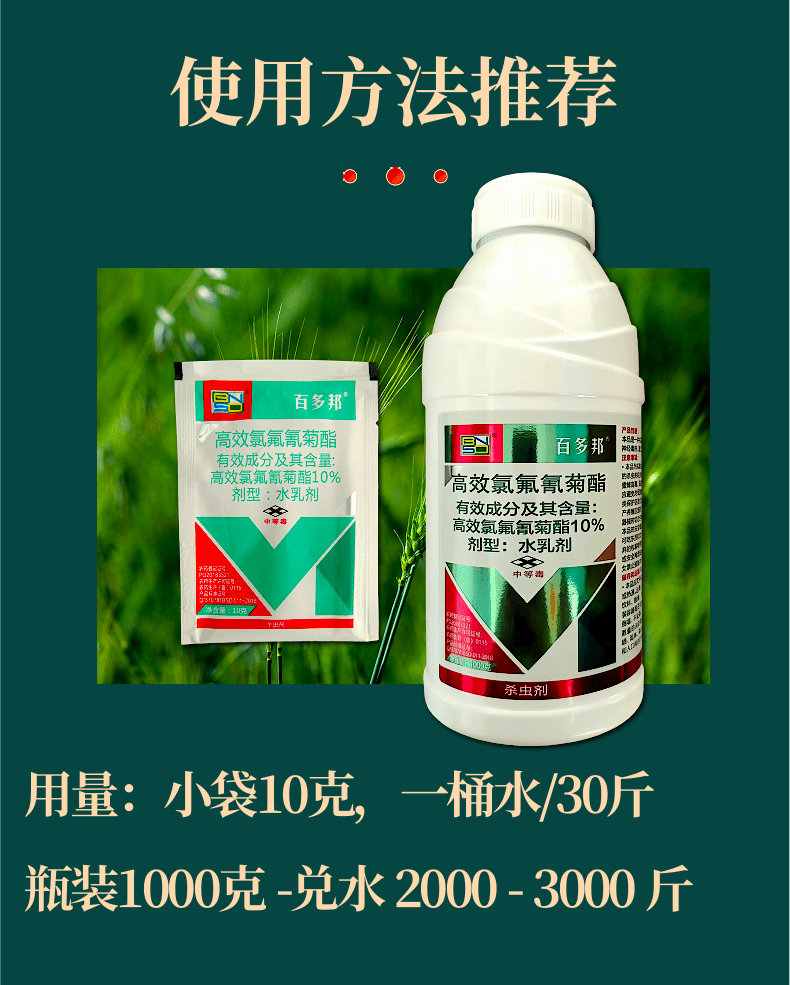 10%高效氯氟氰菊酯 功夫王 1000毫升 杀虫剂