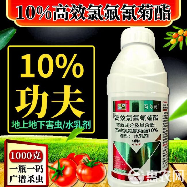 10%高效氯氟氰菊酯 功夫王地老虎菜青虫蛴螬天牛金针虫杀虫剂