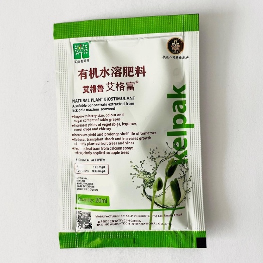 艾格富南非海藻葡萄芒果猕猴桃软果梗增果粉防大小粒膨果上色