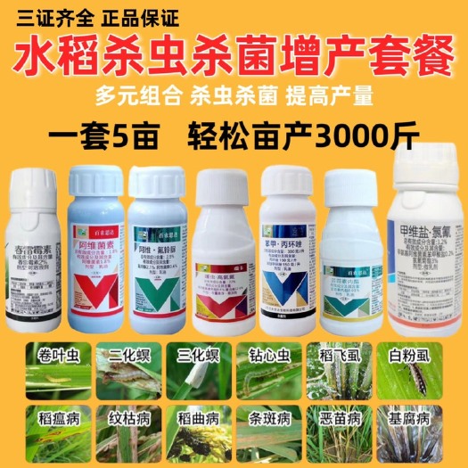 寿光市水稻专用套餐杀虫杀菌剂稻瘟病纹枯病二三化螟增产增收杀虫杀菌剂