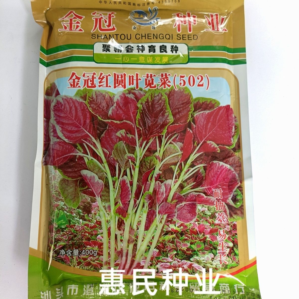 菜农专用金冠红圆叶苋菜种子502大叶红汗菜春秋四季蔬菜种孑