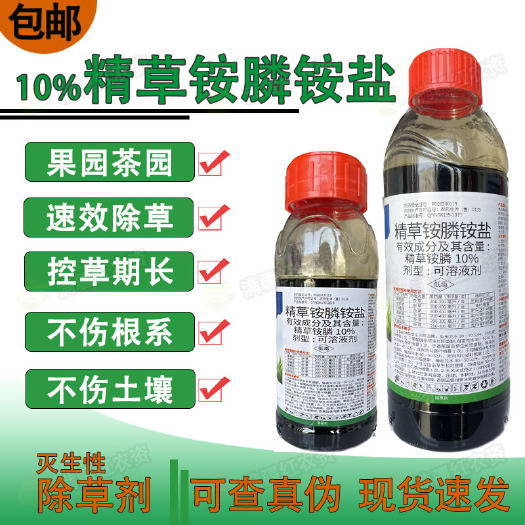 10%精草铵膦铵盐非耕地果园茶园荒地牛筋草杂草一扫光灭草除草