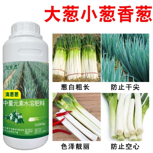 长沙大葱香葱圆葱叶面肥农用实心铁杆防裂增粗膨大剂小葱香葱水溶肥料