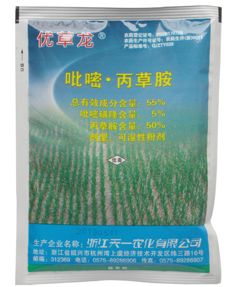 南京天一优草龙55%吡嘧·丙草胺一年生杂草除草剂