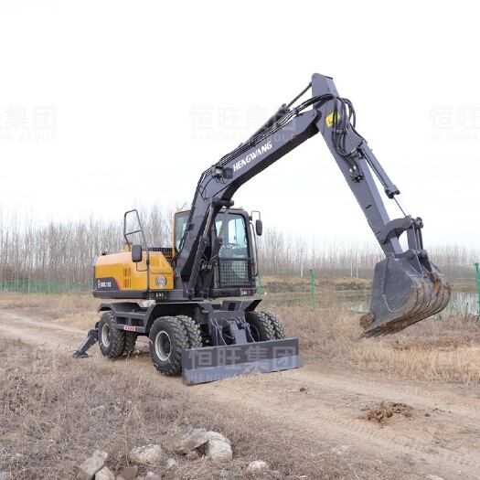 济宁110型轮式挖掘机 多功能抓木机 市政工程挖土方用挖掘机