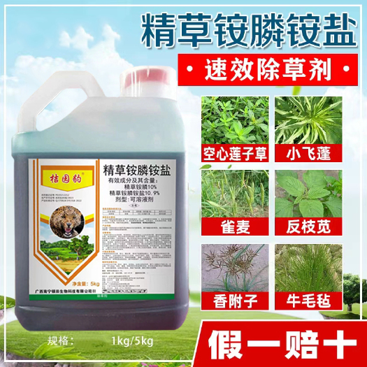 南宁【工厂直销】桔园豹10%.9精草铵膦铵盐果园牛筋草除草剂