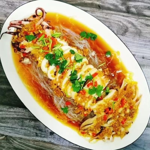连云港粉丝鱿鱼半成品菜私房菜湘菜冷冻鱿鱼即食预制菜速食商用大尤鱼