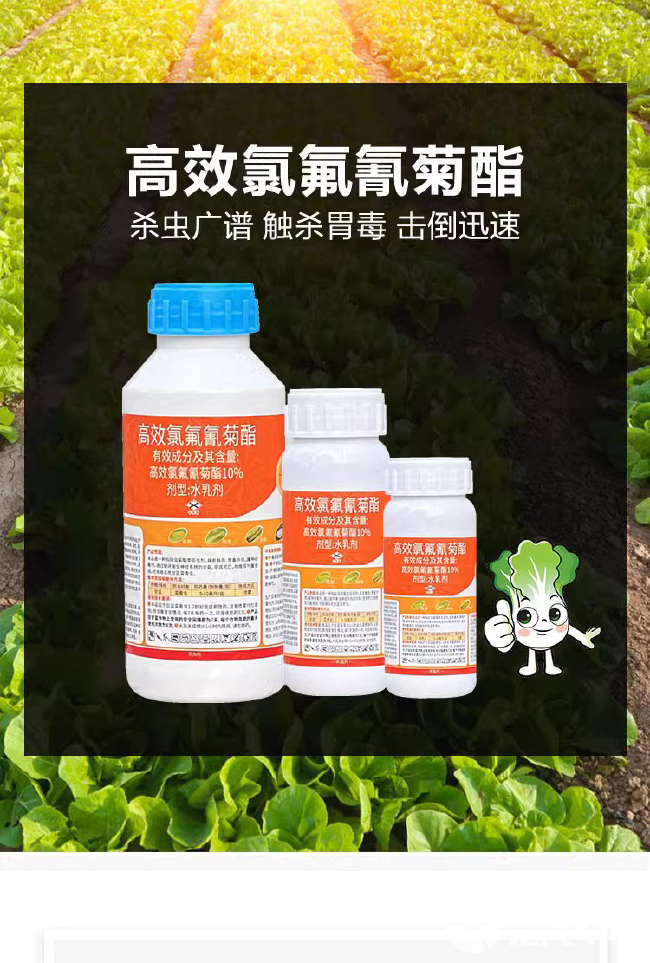 10%高效氯氟氰菊酯农药杀虫剂大全树蔬菜青蚜虫毒地下害虫